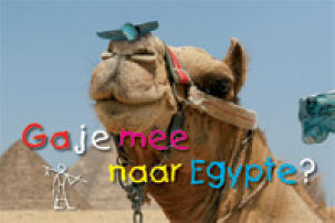 flyer museum Leiden: Ga je mee naar Egypte?
