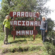 bord bij ingan Manu Nationaal Park