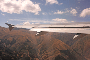 vlucht over de Andes